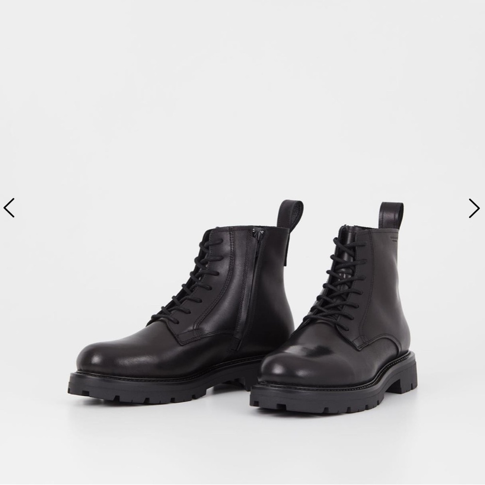 Vagabond Black Leather Lace-Up Boots